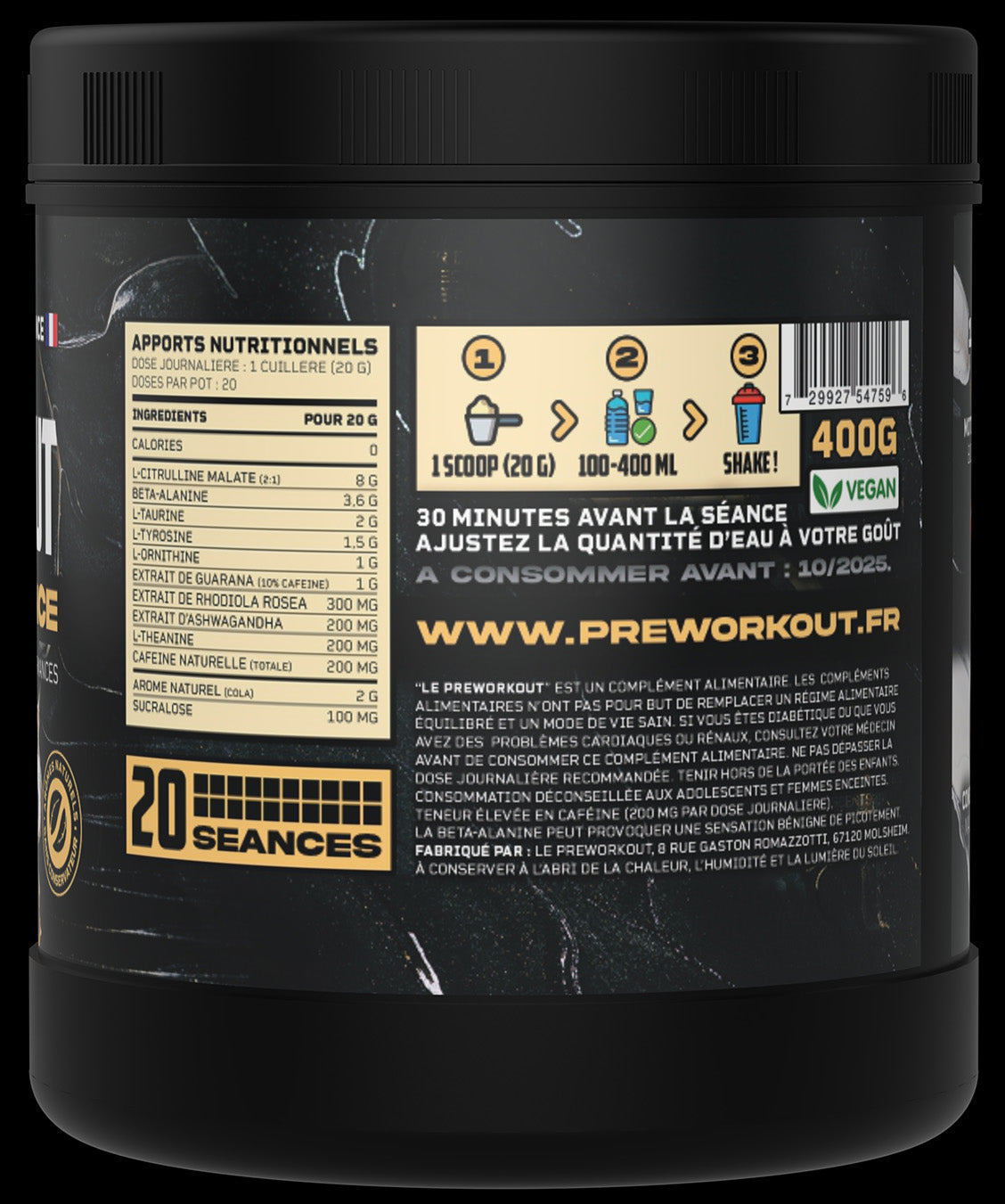 LE PREWORKOUT : Elixir de Puissance